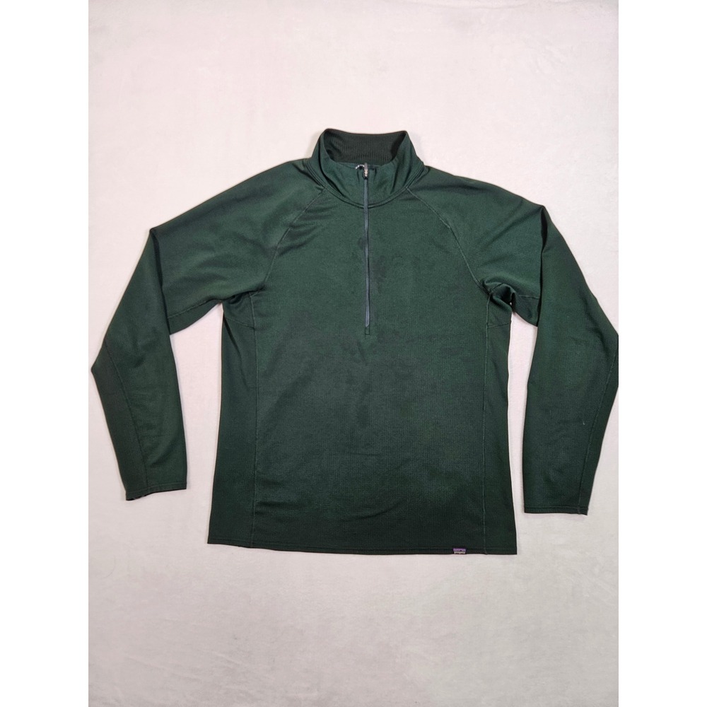 Patagonia Mens Capilene Midweight Quarter Zip Baselayer Green STY44446 XL